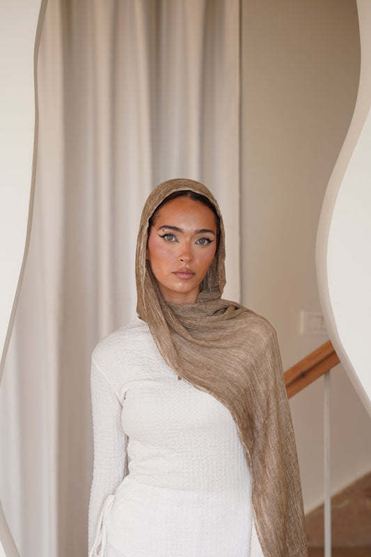 Dual-Tone Drape - Caramel Beige