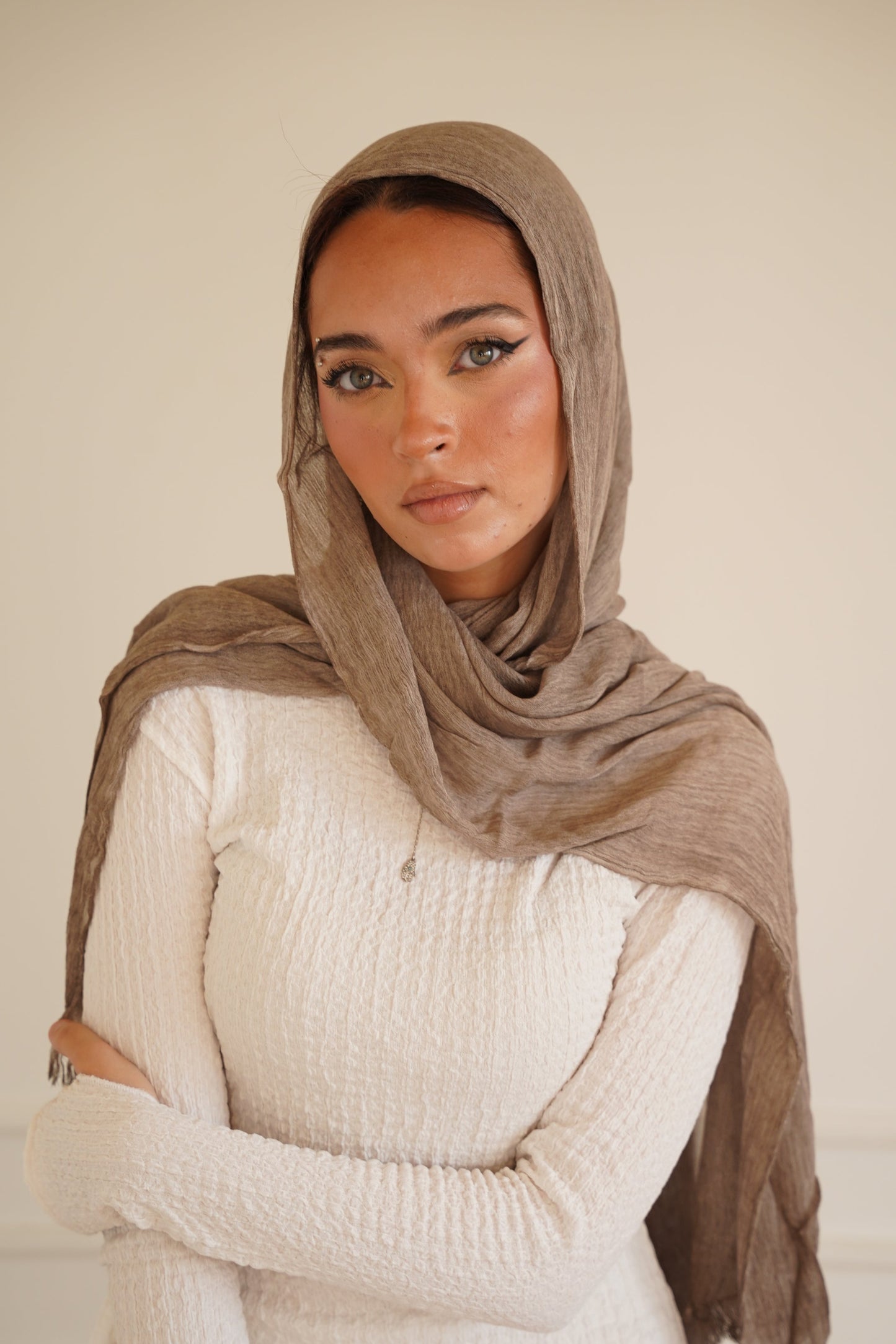 Soft Crinkle Weave - Mocha Beige