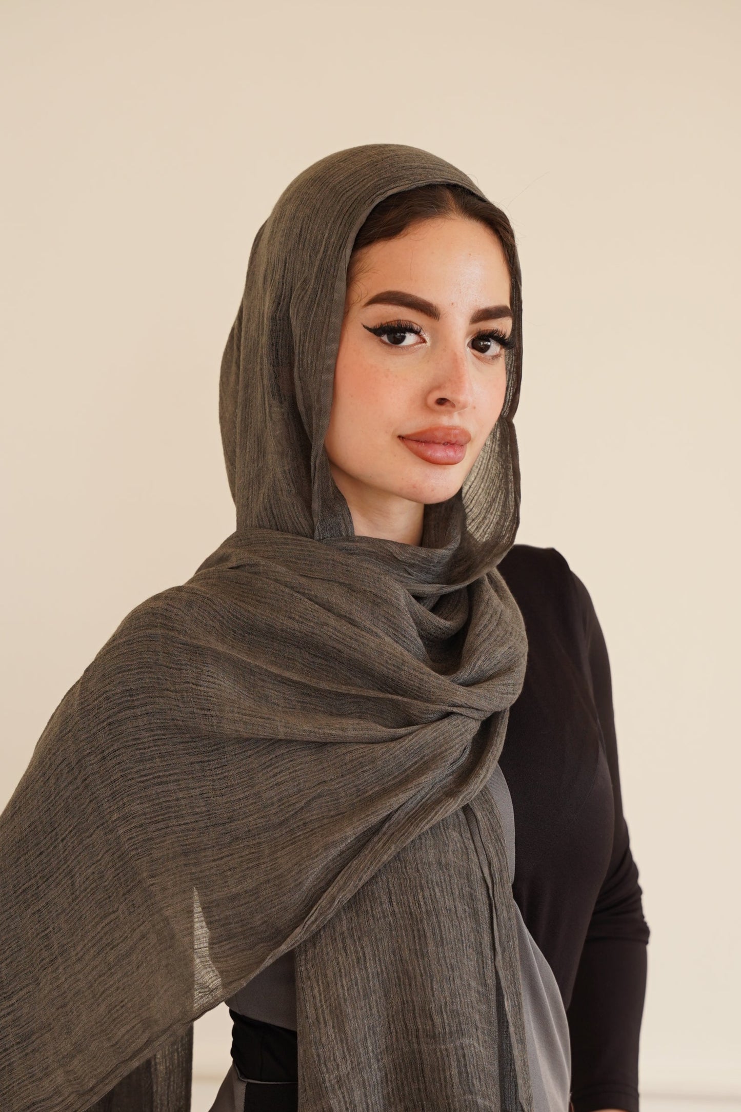 Soft Crinkle Weave - Charcoal Grey