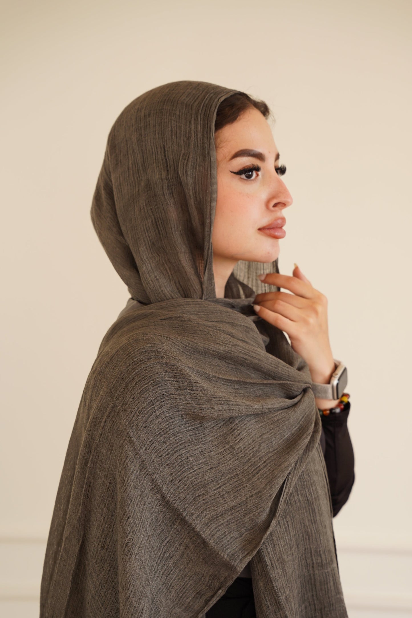 Soft Crinkle Weave - Charcoal Grey