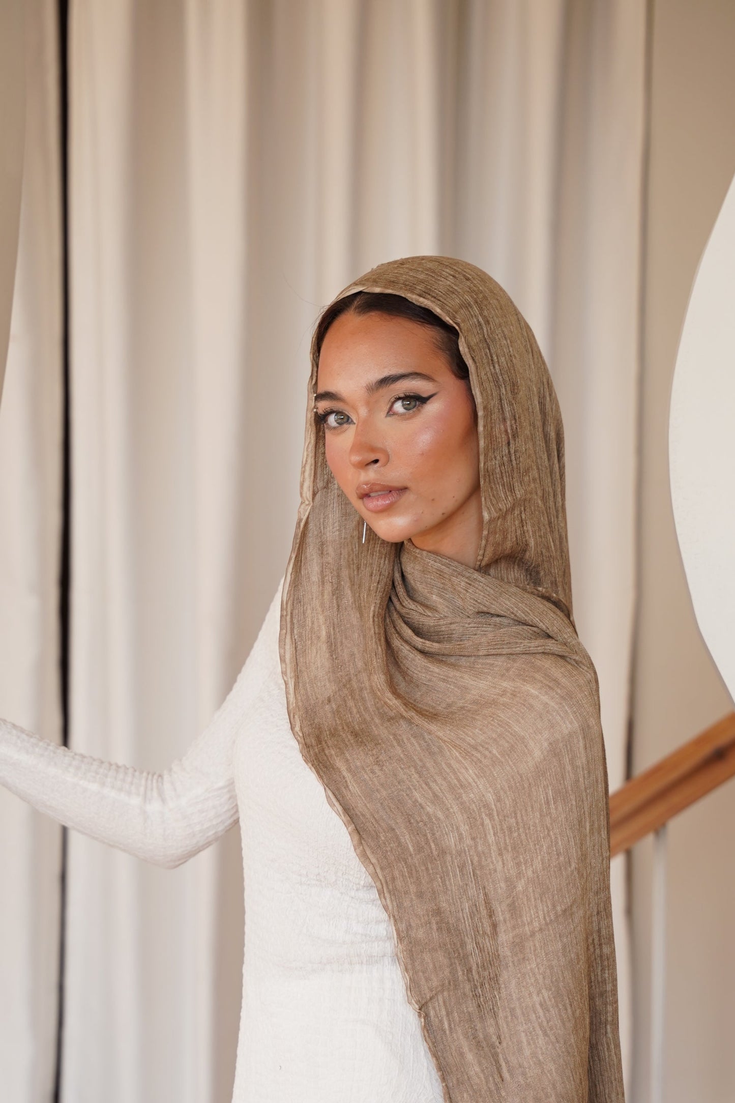 Dual-Tone Drape - Caramel Beige