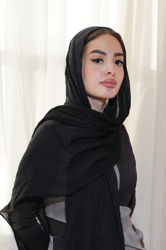 Soft Crinkle Weave - Black